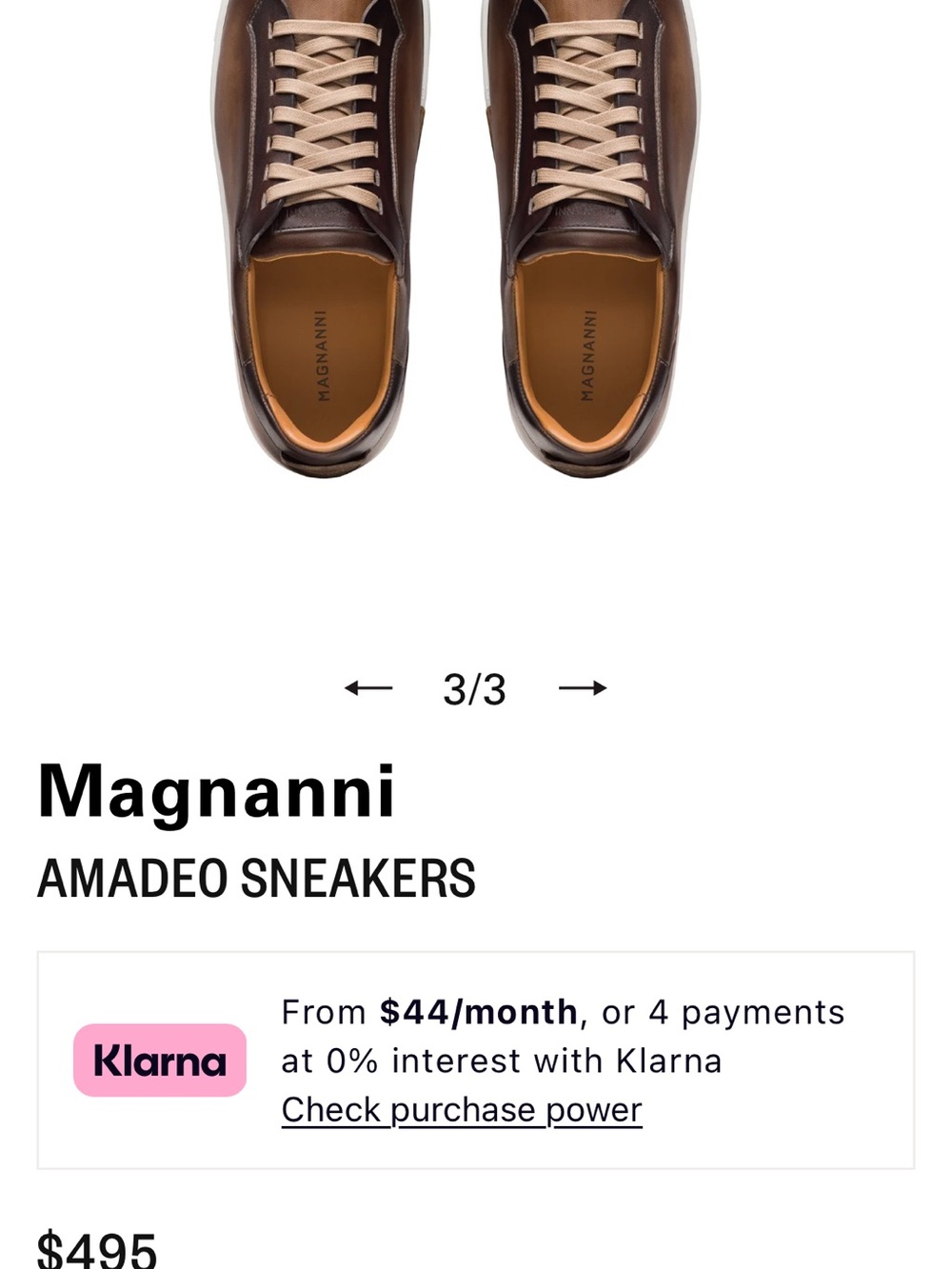 Magnanni Brown Leather Low-Top Sneakers with Cream Laces